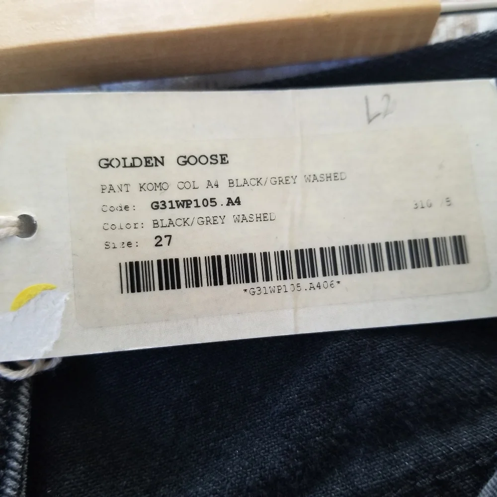 Golden Goose Two Tone High Rise Straight Leg Leather Pocket Jeans Size 2… - Picture 11 of 15
